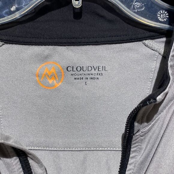 Cloudveil Men's Long-Sleeve Half Zip Stand-Up Collar Gray Shirt - Picture 4 of 10